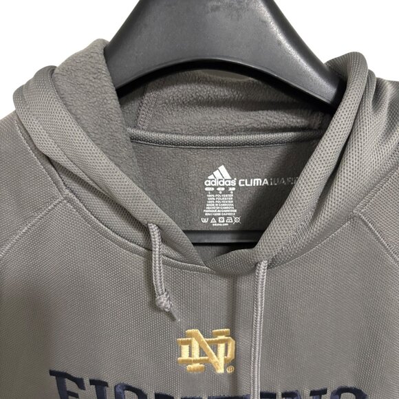 Adidas Notre Dame Fighting Irish Hooded Sweatshirt Mens Size Large Embroidered - Picture 5 of 6